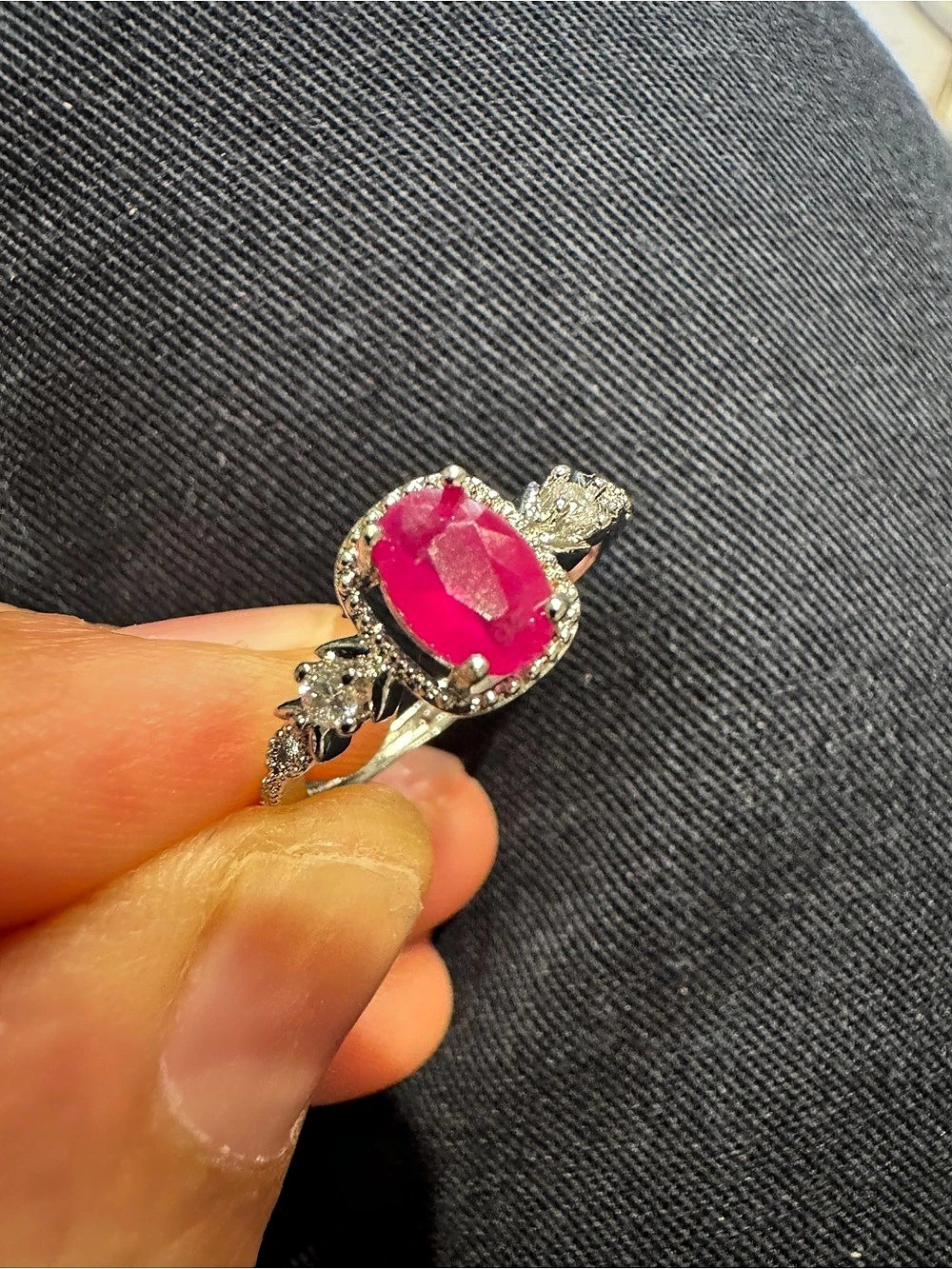 RUBY natural stone Gemstone Ring adjustable size